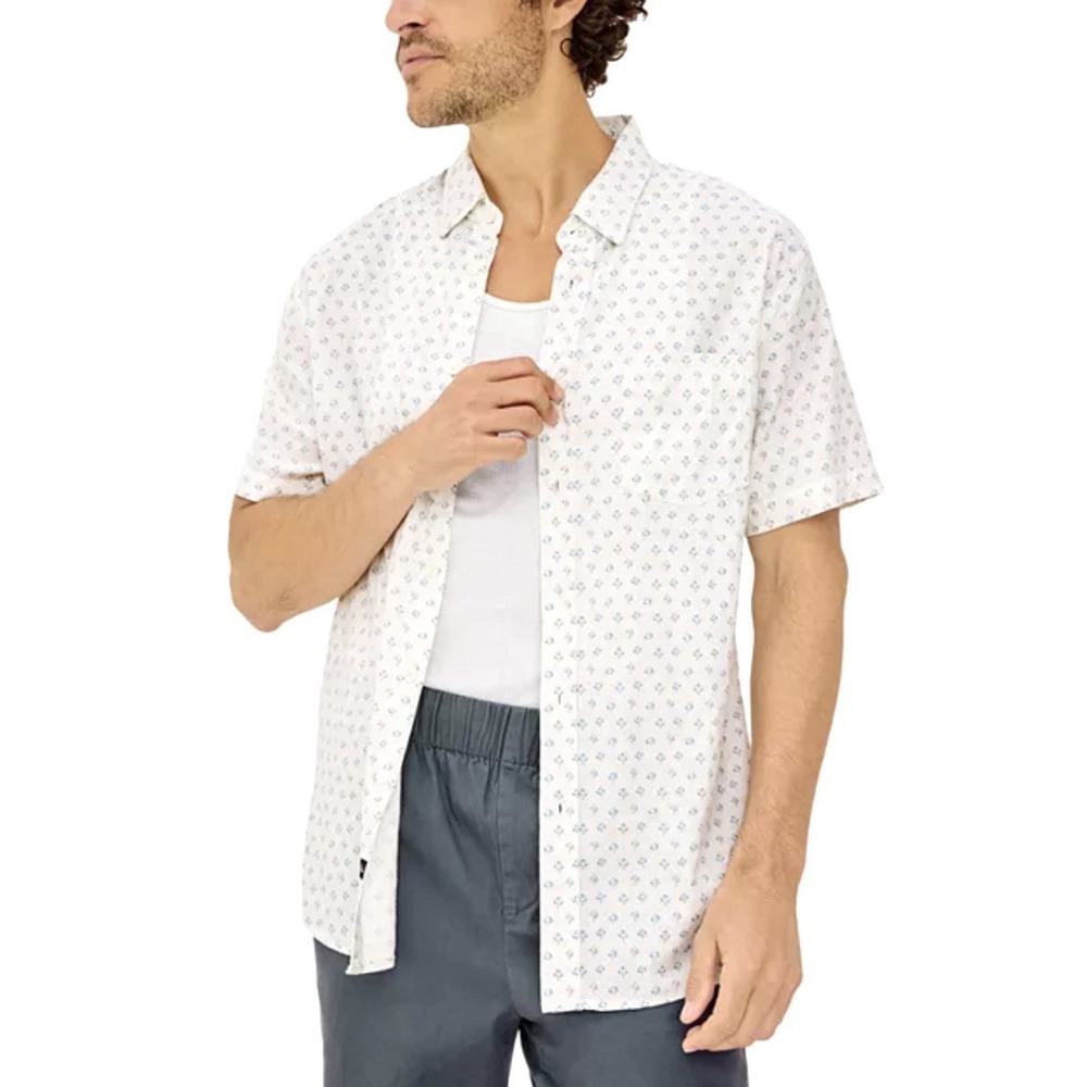 Rails Carson Floral Linen Blend Short Sleeve Button Down Shirt Men's Size XL